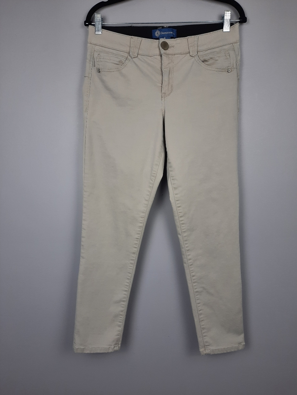 Democracy Absolution Beige Mid Rise Skinny Twill Pants size 8